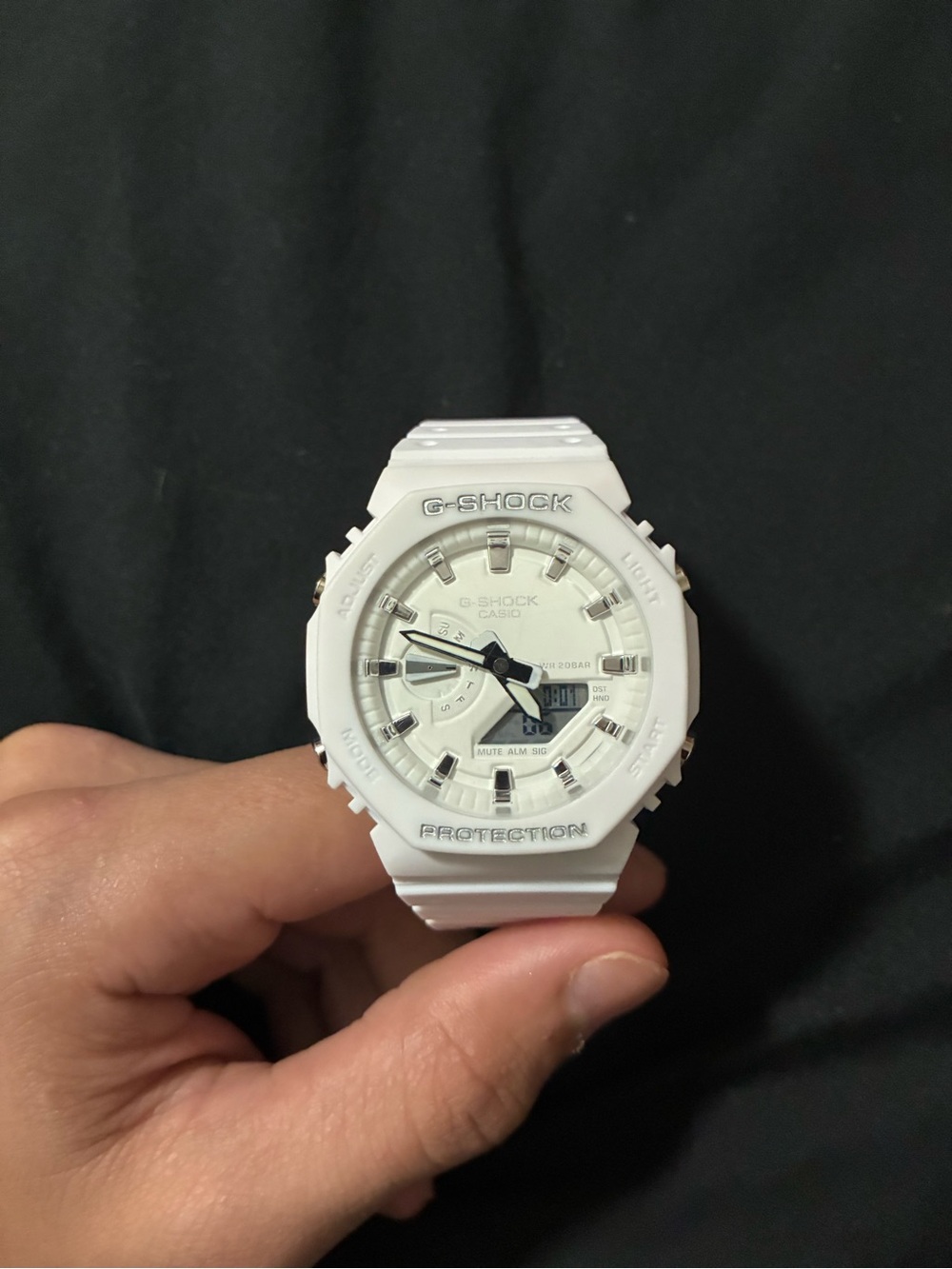 G-Shock White Analog-Digital Octagonal Watch